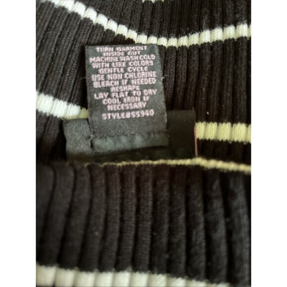VTG Y2K Black Striped 3/4 Sleeve Pullover Sz S Bella Swan Elena Gilbert Bodycon - Picture 6 of 6
